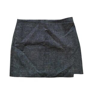 THEORY Linen Blend Wrap Melange Mini Skirt, Size 4